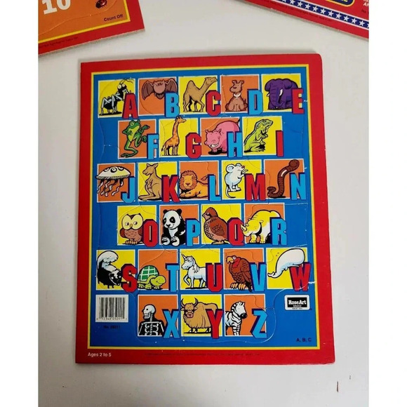 Vtg Rose Art Brand Set Of 3 Cardboard Frame Puzzle Ages 2 to 5 1993 USA - Picture 2 of 8